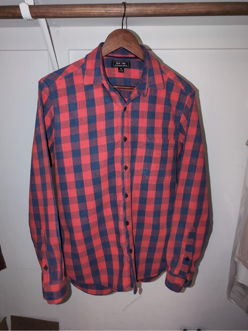 Blade + Blue Red and Navy Plaid Button-Front Shirt